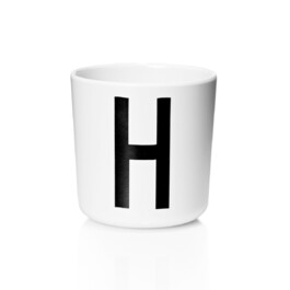 Чашка H 7,5x7 см черно-белая Melamin Becher Design Letters