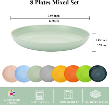 Набор из 8 разноцветных тарелок 23 см Berglander