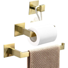 Набор держателей для ванной комнаты 3 предмета, золотой WOMAO