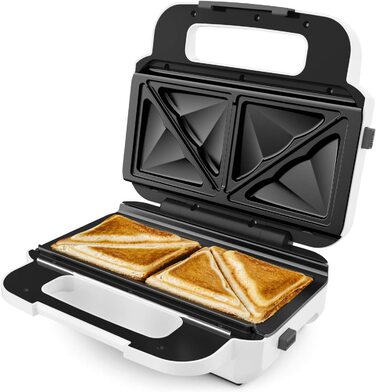 Сэндвич-мейкер и вафельница Tefal SW7011 Snack XL / 850 Вт / 2 комплекта антипригарных плит / черно-белая