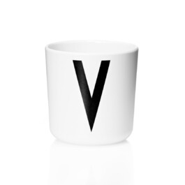 Чашка V 7,5x7 см черно-белая Melamin Becher Design Letters