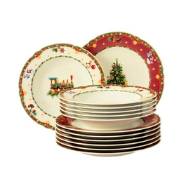 Набор обеденных тарелок 12 предметов Marie-Luise Weihnachtsnostalgie Seltmann Weiden
