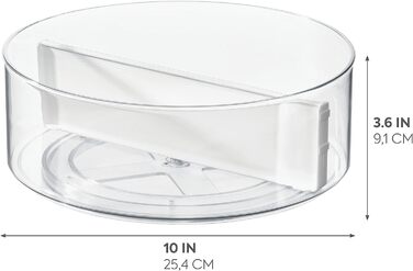 Контейнер для хранения с разделителем, прозрачный и белый 9,02 x 9,50 x 2,54 см iDesign