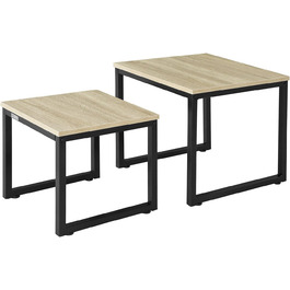 Набор SoBuy FBT42-N 2 журнальнй столик приставной столик набор из 2 предметов диван-столик журнальнй столик набор натуральнйчернй