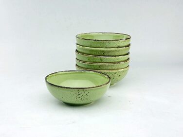 Набор глубоких тарелок из керамогранита 16.5 см, 6 предметов, зеленый Nature Collection 22054 CreaTable