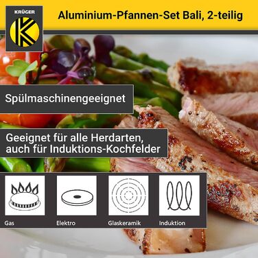 Набор алюминиевых сковород с антипригарным покрытием, 2 предмета KRÜGER