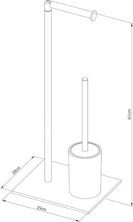 Держатель для туалетной бумаги и ёршик, чёрный Tube Stand Sealskin