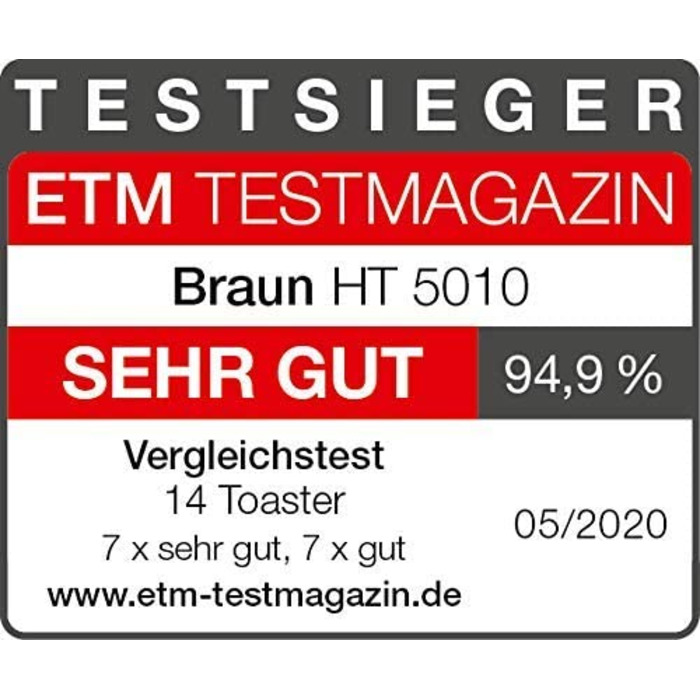 Тостер Braun HT5010 WH IDCollection / 100 Вт / на 2 ломтика / с насадкой для булочек и функцией размораживания