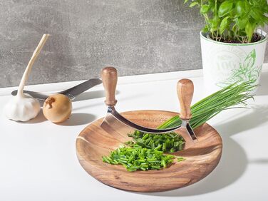 Нож для зелени с деревянной тарелкой  2 предмета Hanseküche