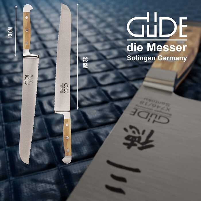 Нож для хлеба Franz Güde 7431/32 из нержавеющей стали, рукоять из оливкового дерева, 32 см