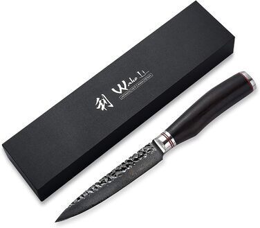 Профессиональный универсальный нож из настоящей дамасской стали 12 см Wakoli Ebo