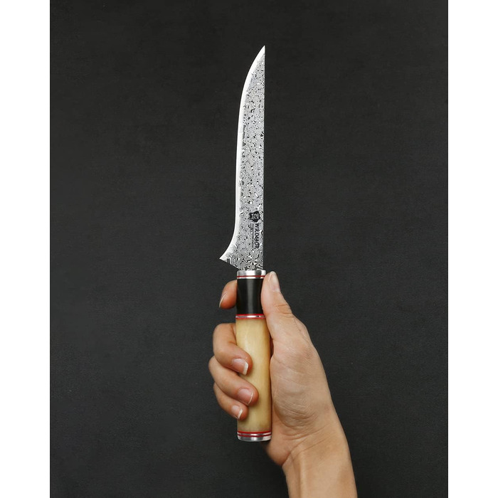 Нож для филе из дамасской стали 16.3 см, рукоять из кости WILDMOK