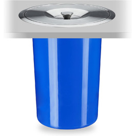 Мусорное ведро для столешницы, 8 л, для органических отходов, крышка из нержавеющей стали, встроенный мусорный бак, ВxГ 30 x 26,5 см, синий
