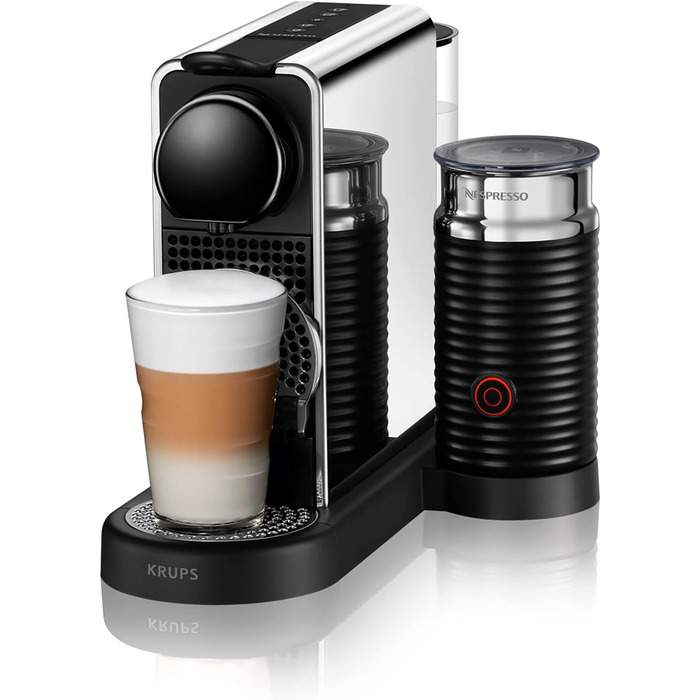 Капсульная кофемашина 1 л 1710 Вт, серебристо-черная Nespresso Citiz & Milk Platinum XN630D Krups