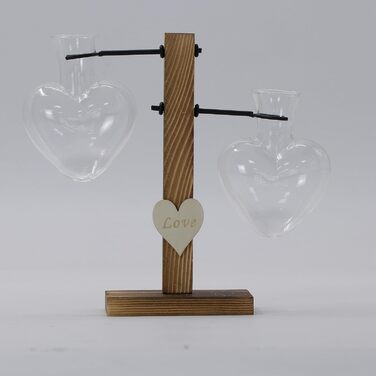 Ваза для цветов в форме сердца 2 предмета с подставкой Glasseam