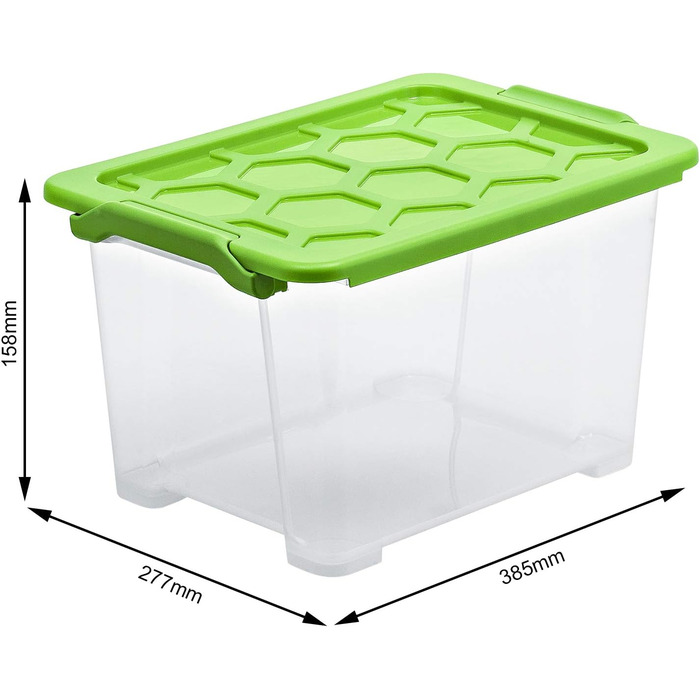 Набор контейнеров для хранения 15 л, 3 предмета, зеленый Rotho