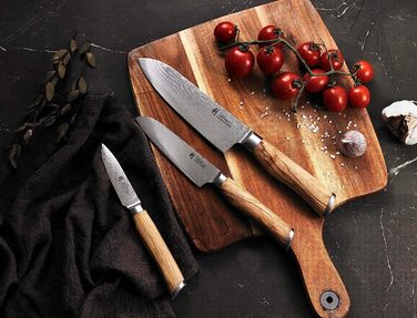 Набор из 3 дамасских ножей из оливок Wakoli