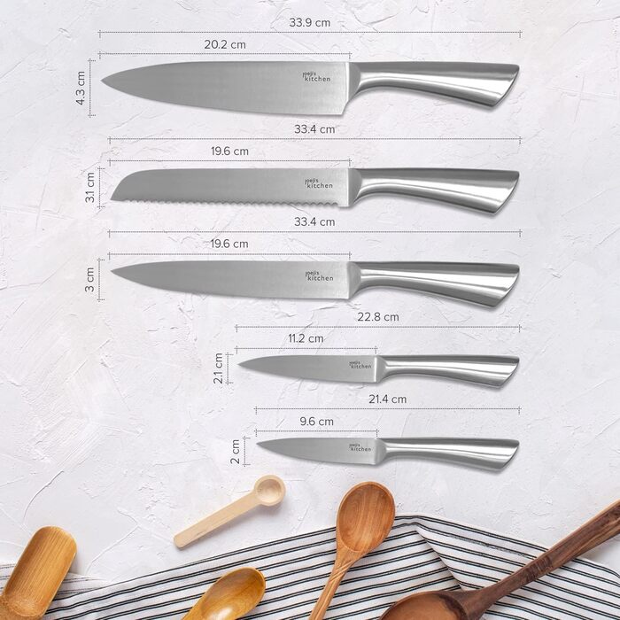 Набор ножей из нержавеющей стали 5 предметов joeji's Kitchen