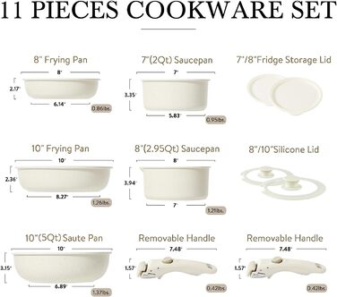 Набор кухонной посуды 11 предметов, белый ‎CAROTE