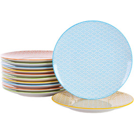 Обеденные тарелки, разноцветные, 12шт. Vancasso Natsuki