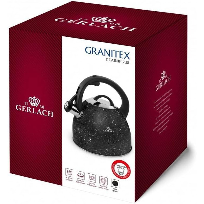 Чайник для плиты со свистком 2.8 л Granitex Gerlach