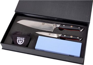 Набор ножей с точильным камнем в подарочной коробке 4 предмета GRÄWE