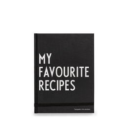 Блокнот 2x24,5x18,5 см черно-белый My Favorite Recipes Buch Design Letters