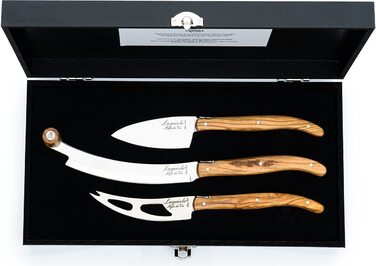 Набор ножей для сыра с футляром 3 предмета, оливковое дерево Luxury Line Laguiole Style de Vie