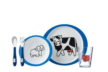 Набор детской посуды, 5 предметов, синий Farm Mepal