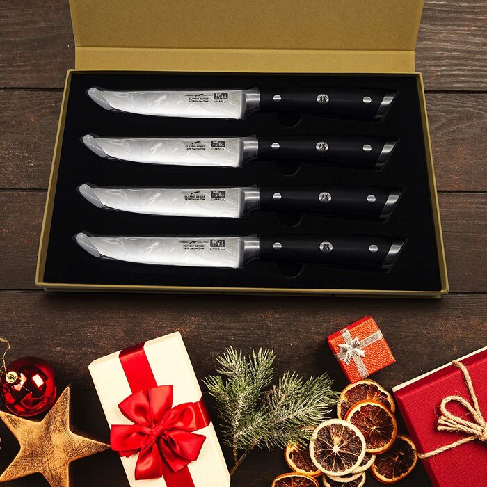 Набор из 4 ножей для стейка Shan Zu из нержавеющей стали, в подарочной коробке