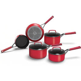 Набор кухонной посуды 5 предметов с антипригарным покрытием, красный Foodi Ninja