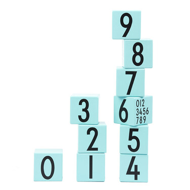 Кубики 5x5x5 см бирюзовые AJ Wooden Number Cubes Design Letters