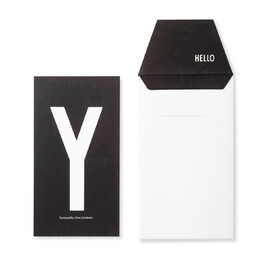 Открытка Y 0,1x17x20 см черно-белая AJ Postkarte Design Letters