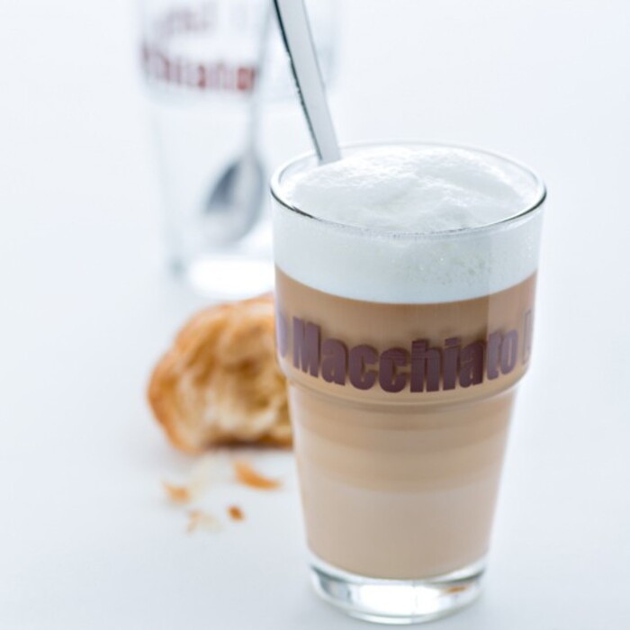 Чашка для латте / макиато с ложкой набор 4 предмета Cafe Leonardo