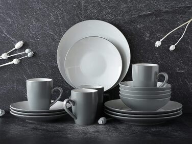 Столовый сервиз из керамогранита на 4 человека 16 предметов Cool Grey Series CreaTable