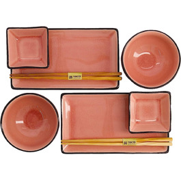 Набор столовой посуды для суши на 2 человека 8 предметов Glassy Rose TOKYO Design studio