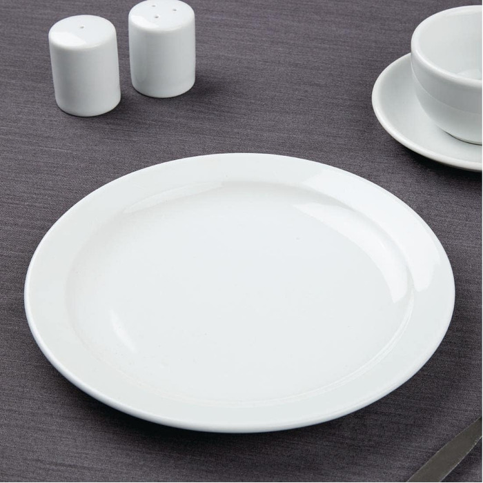 Набор тарелок с узким ободком 12 предметов  226 мм, белые  Olympia Athena