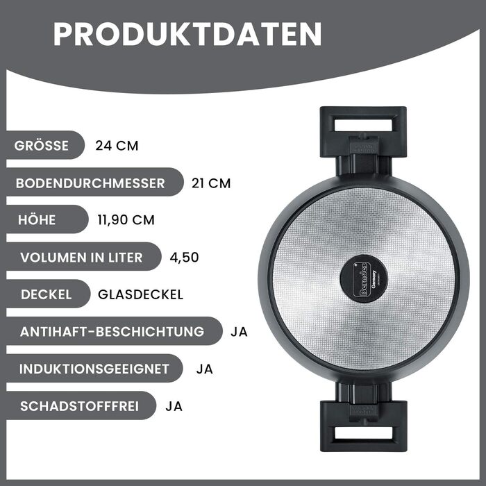 Кастрюля с крышкой 24 см Berndes