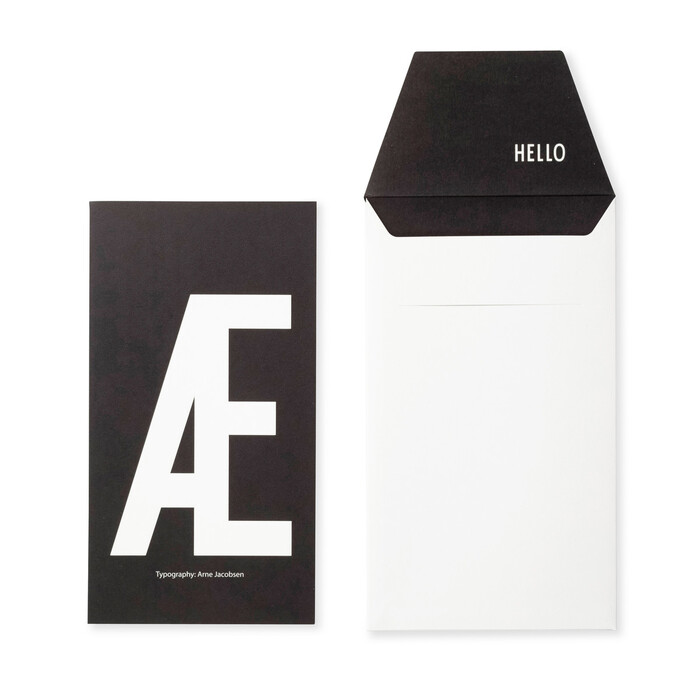 Открытка K 0,1x17x20 см черно-белая AJ Postkarte Design Letters