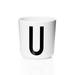 Чашка U 7,5x7 см черно-белая Melamin Becher Design Letters
