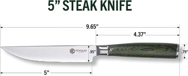 Набор ножей для стейка 4 предмета, темно-зеленая рукоять HC4DSK HexClad