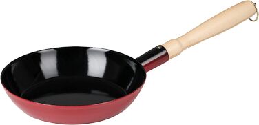 Сковорода 24 см, без крышки, эмалированная, красная Riess 0564-020