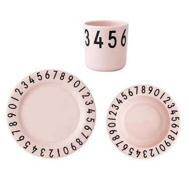 Детский набор розовый Melamingeschirr-Set The Numbers Design Letters