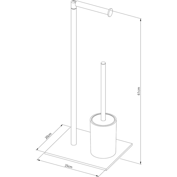 Держатель для туалетной бумаги и ёршик, чёрный Tube Stand Sealskin