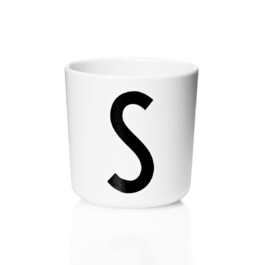 Чашка S 7,5x7 см черно-белая Melamin Becher Design Letters