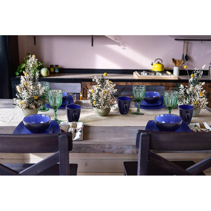 Набор посуды, 16 предметов, синяя Marsili Collection MIAMIO