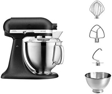 Кухонный комбайн 4.8 л, 300 Вт, 10 скоростей, черный Artisan 5KSM185PS KitchenAid