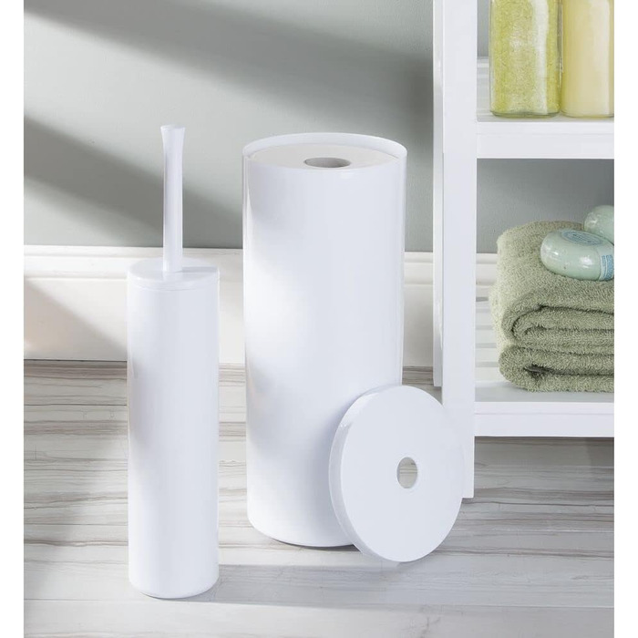 Держатель туалетной бумаги с крышкой, белый mDesign