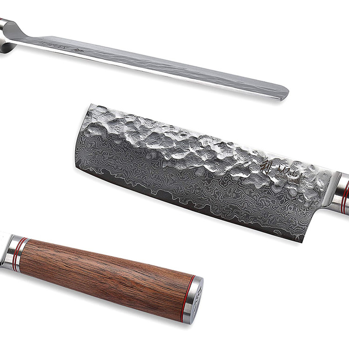 Поварской нож из 67 слоев стали 16.5 см, рукоять из грецкого ореха Wakoli