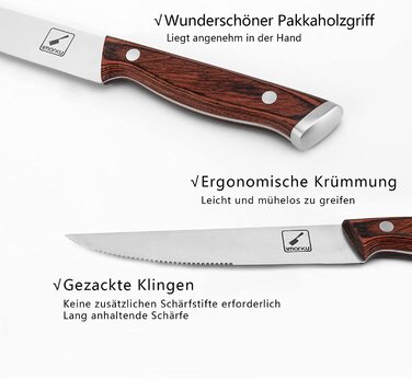 Набор ножей для стейка imarku, 6 предметов, из немецкой нержавеющей стали и деревянной ручкой